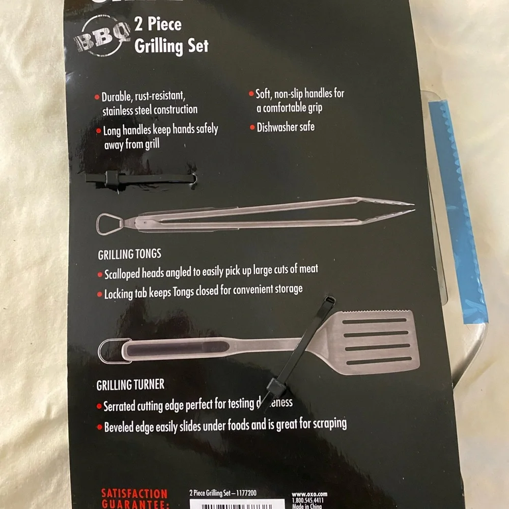 Oxo Silver and Black BBQ Grilling Tools Set - Picture 5 of 10